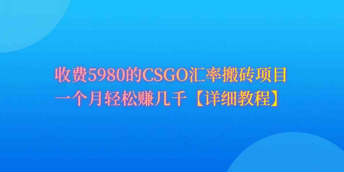 （9776期）CSGO装备搬砖，月综合收益率高达60%，你也可以！-读读学社