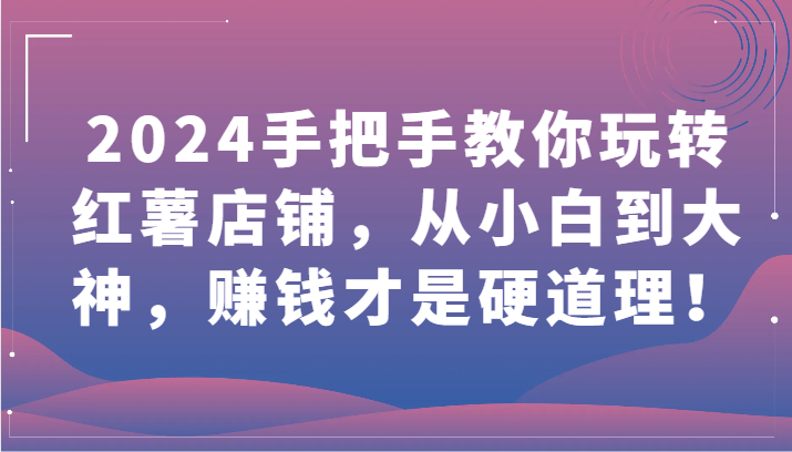 2024手把手教你玩转红薯店铺，从小白到大神，赚钱才是硬道理！-读读学社