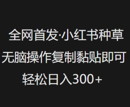 全网首发，小红书种草无脑操作，复制黏贴即可，轻松日入3张-读读学社