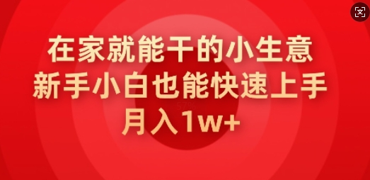 在家就能干的小生意，新手小白也能快速上手，月入1w-读读学社