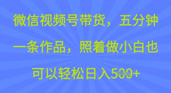 微信视频号带货，五分钟一条作品，照着做小白也可以轻松日入5张-读读学社