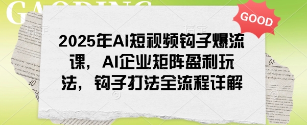2025年AI短视频钩子爆流课，AI企业矩阵盈利玩法，钩子打法全流程详解-读读学社