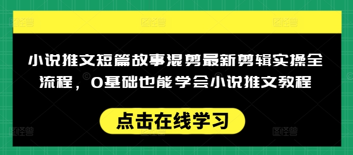 小说推文短篇故事混剪最新剪辑实操全流程，0基础也能学会小说推文教程，肯干多发日入多张-读读学社